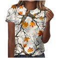 thumbnail image 2 of Fiudx Camisetas para Mujer Blusas con Cuello Redondo y Manga Corta Estampadas para Mujer, 2 of 5