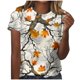 thumbnail image 1 of Tops Y Blusas de las Mujeres Estampadas Cuello Redondo Manga Corta, Poliéster Casual Top para Diario, Fiesta Y Todas las Estaciones, 1 of 5