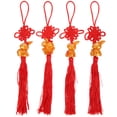 thumbnail image 1 of 4pcs Chinese Knot Tassel Rabbit Pendant Car Interior Hanging Decor For 2023 Year Festival Favor, 1 of 8