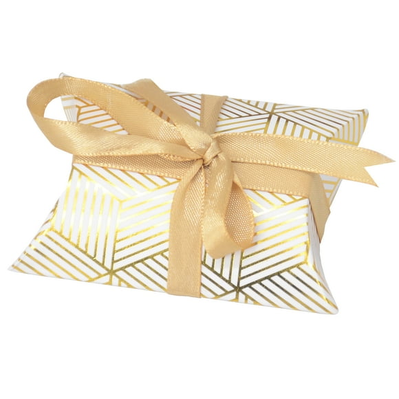 Paquete de 100 minicajas de regalo Aokbean con cinta dorada