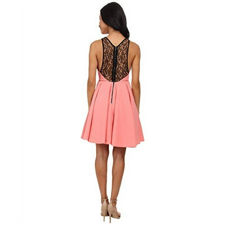 ABS Allen Schwartz Women s Cocktail Dress w Lace Back Sorbet