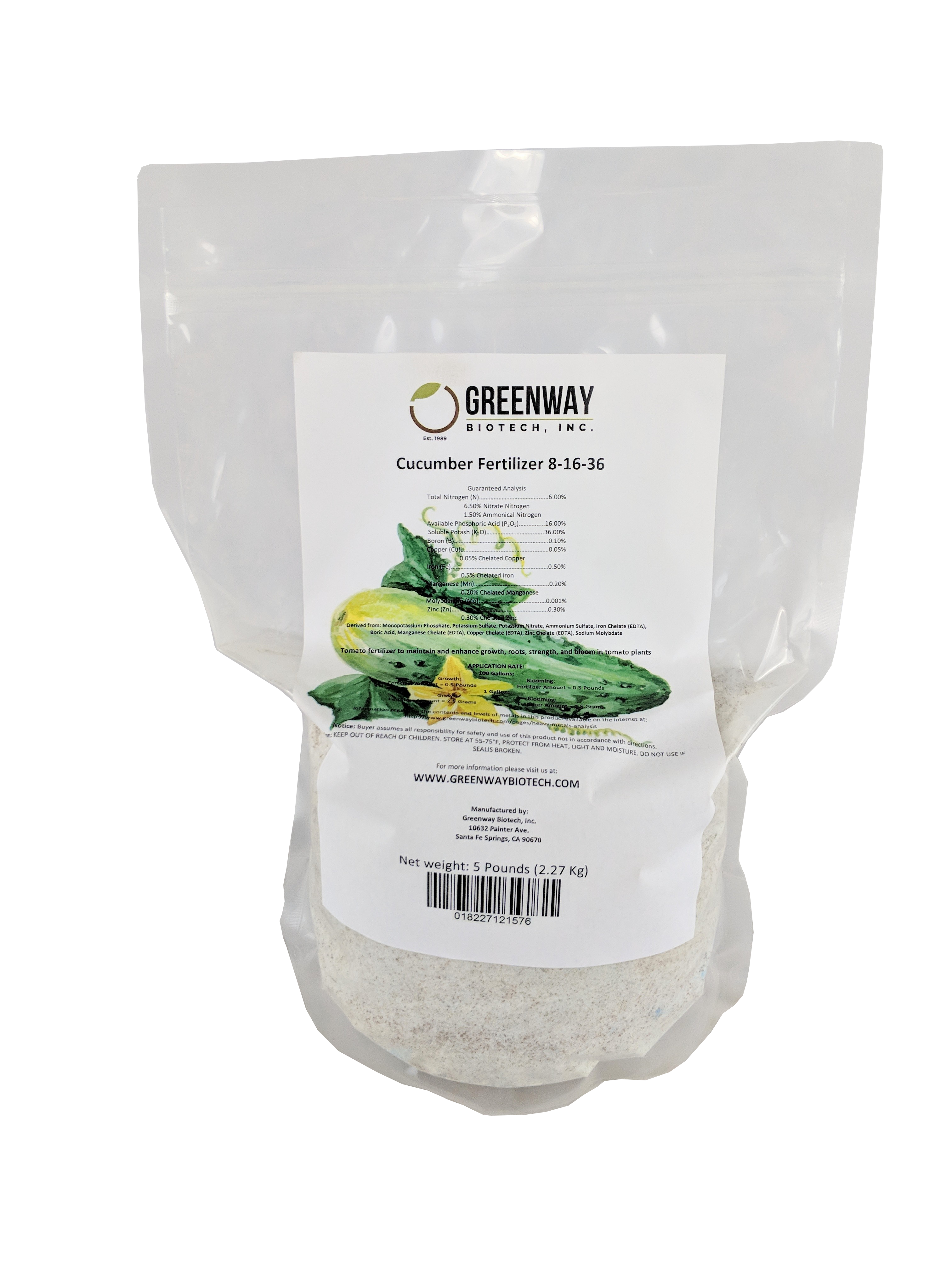 Cucumber Fertilizer 81636 Plus Micro Nutrients 5 Pound