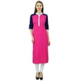 thumbnail image 2 of Phagun Indian Ethnic Rayon Punjabi Kurti For Ladies Mandarin Collar Casual Tunic Blouse, 2 of 5