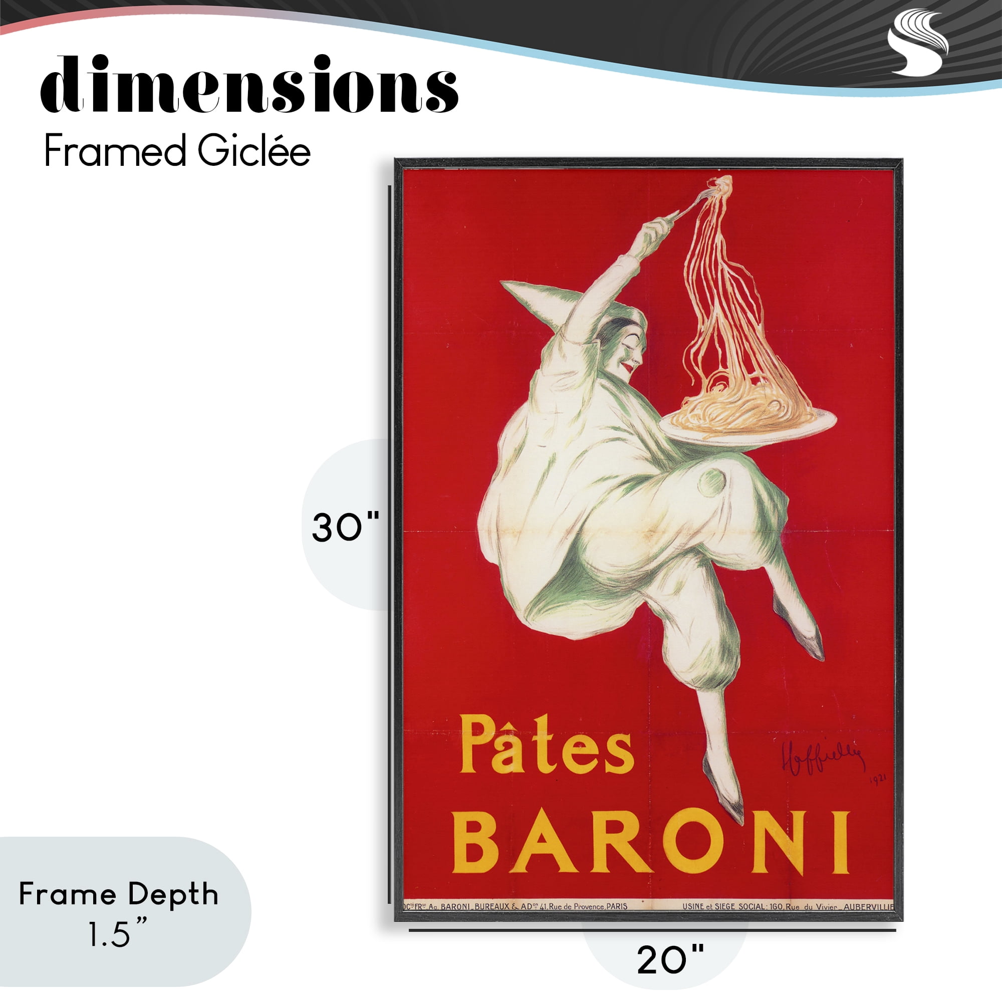 Stupell Industries Pates Baroni Advertisement Black Framed Giclee Art, design by Vintage Hustle