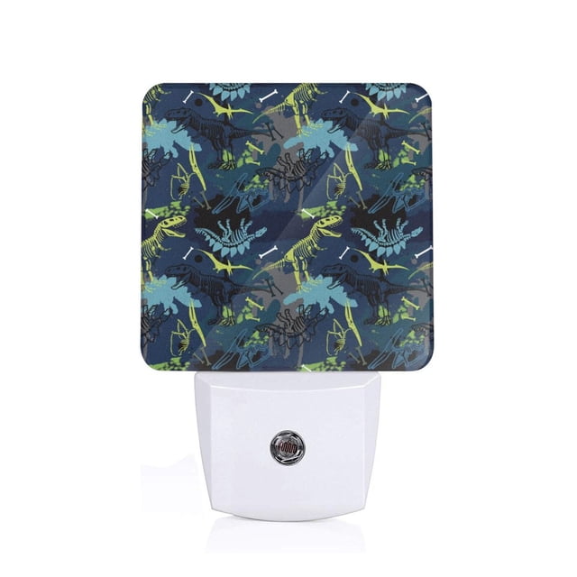Fotbe Cartoon Dinosaur Luz Nocturna LED, Luz de Noche con Sensor de Luz Natural de Anochecer a Amanecer, Se Enchufa a la Pared, Blanco Cálido 0.5W-EU
