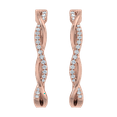 thumbnail image 2 of 1/5 Carat Prong Set Round Diamond Twisted Hoop Earrings in 14K Rose Gold, 2 of 4