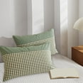 thumbnail image 4 of Home Savings Items !Amvlyk Plaid Pillow Shams Checkered Pillowcase Ginghams Pillow Covers Standard Size Pillow Cases Soft Breathable Pillow Cases Set Of 2 Retro Farmhouses Pillowcase,Green, 4 of 6