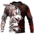 thumbnail image 5 of Sudadera unisex con estampado 3D de lobo, sudadera con estampado de animales, ropa de calle para hombre, 5 of 5