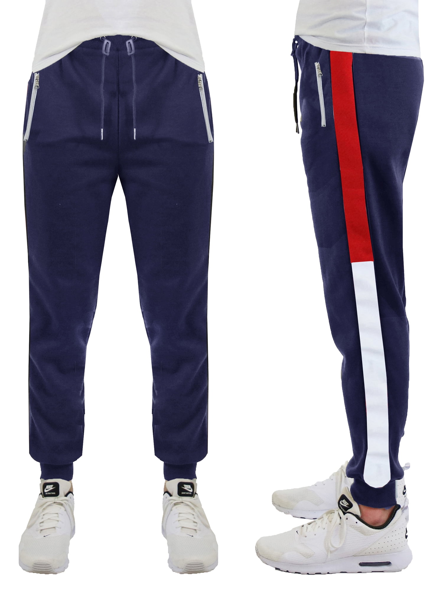 GBH Men's Fleece-Lined Jogger Sweatpants With Contrast Color Design ...
