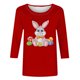thumbnail image 4 of Camisetas Casuales de las Mujeres Impresas 3/4 Manga Cuello Redondo Blusa, Moda Ligera Superior para el Hogar Y el Uso Diario, Cómoda Imitación de la Tela Del Estante, 4 of 8