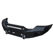 Vijay Front Bumper for 2015-2016-2017-2018-2019 GMC Sierra 2500HD/3500HD Textured Black Steel with Lights and D-rings