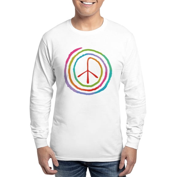 CafePress - Neon Spiral Peace Sign II Long Sleeve T Shirt - Unisex Cotton Long Sleeve T-Shirt