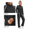 thumbnail image 4 of Rosvigor 2 Piece Sets Women Outfits Sweatsuit Mock Neck Sweatshirts Straight Leg Sweatpants for Travel Workout Lounge, 4 of 8