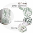 thumbnail image 3 of Green Octopus Shower Curtain, 66" x 72", Coral Shell Ocean Starfish Marine Life Waterproof Bathroom Curtain Washable Shower Curtain Set with 12 Hooks, 3 of 6