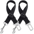 thumbnail image 1 of Negro - Paquete de 2 cinturones de seguridad ajustables Ripstop para perros, cinturón de seguridad universal para perros, 1 of 5