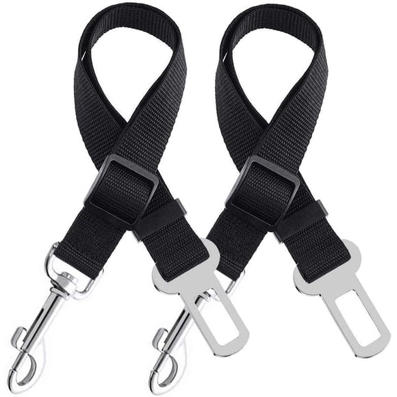 Negro - Paquete de 2 cinturones de seguridad ajustables Ripstop para perros, cinturón de seguridad universal para perros