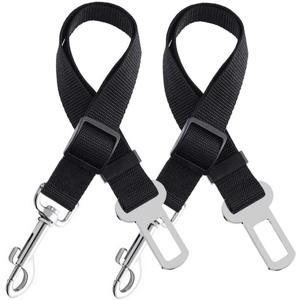 Negro - Paquete de 2 cinturones de seguridad ajustables Ripstop para perros, cinturón de seguridad universal para perros