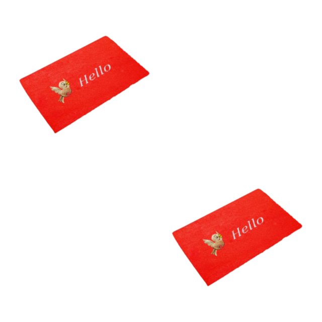 kurtrusly Tapis de Porte Collecteur de Saleté avec Matériaux de Performance d'Absorption d'Eau Super Forte Tapis de Porte Antidérapant en Polyester Tapis d'Entrée base Rouge Vif 2Ensemble