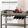 thumbnail image 3 of HOSSLLY Bar Cart for The Home, 3 Tire Industrial Rolling Serving Cart on Lockable Wheels, Alcoholic Beverage Trolley with 2 Removable Trays, Wine Rack and Glass Holder for Indoor, Outdoor ,Grey Finish, 3 of 8