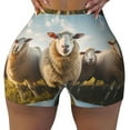 thumbnail image 2 of Fotbe Cute Prairie Sheep Herd Shorts Sin Costuras – Shorts Deportivos de Cintura Alta para Mujer, Elásticos para Gimnasio, Yoga, Running o Ciclismo-XX-Large, 2 of 8