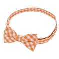 thumbnail image 2 of Jacob Alexander Young Boys' Gingham Checkered Pattern Pre-Tied Adjustable Banded Bow Tie - Orange, 2 of 5