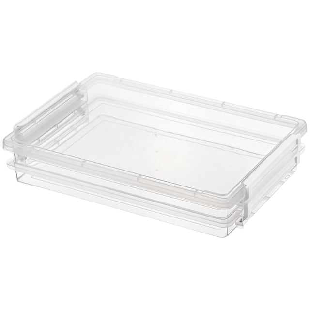 Transparent Storage Box with Lids,Clip Box,Stackable Transparent Plastic Bins with Latching Lids,Plastic Container Box for Organizing,Portable File Box Stackable Storage Containers for Home,G