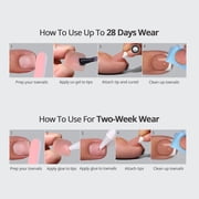 BTArtbox Press On Toenails - Wild Bloomery, Square, Lamp-Curable,4-Week Wear, Easy-to-Apply, 30 Count All-in-One Kit