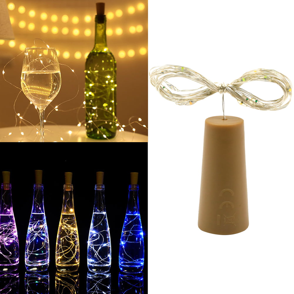 10pcs Beautiful Wine Bottle Cork String Lights 20 LED Battery Cork Xmas Party 