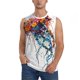 thumbnail image 1 of Balery Colorful Floral Jellyfish Camisetas sin mangas para hombre, absorbe la humedad y protege contra el mal olor.-Small, 1 of 7