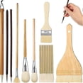 thumbnail image 1 of 9 Pcs Paint Brushes Set Different Shapes Glaze Brushes for Pottery Acrylic Watercolor Ceramic for P, 1 of 5