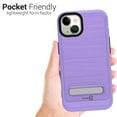 thumbnail image 3 of CoverON For Apple iPhone 13 Phone Case, Slim Metal Kickstand Rugged Dual Layer Cover, Purple, 3 of 8