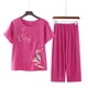 thumbnail image 2 of Pantalones de Mujer Traje de Verano Impreso de Manga Corta Cuello Redondo Top & Shorts Set, Delgado Y Casual de las Mujeres Pantalones Casuales, 2 of 3