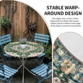 thumbnail image 4 of Green Orange Beige Boho Round Fitted Tablecloth with Elastic Edge, Waterproof Table Cloth Table Cover for 45"-54" Tables, Retro Ethnic Tribal Abstract Art Tablecloths for Dining Picnic Indoor Outdoor, 4 of 9