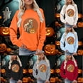 thumbnail image 5 of WEIWEN Halloween Sweatshirt for Women Oversized Fashion Clothing Funny Skeleton Pumpkin Printed Long Sleeve Crewneck Fall Sweaters for Women Going Out Tops Black, S, 5 of 5