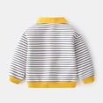 thumbnail image 6 of LYMAYTER Toddler Boys Striped Long Sleeve Lapel Collar Sweatshirt Casual Pullover Top for Daily Wear 2-7Y, 6 of 8