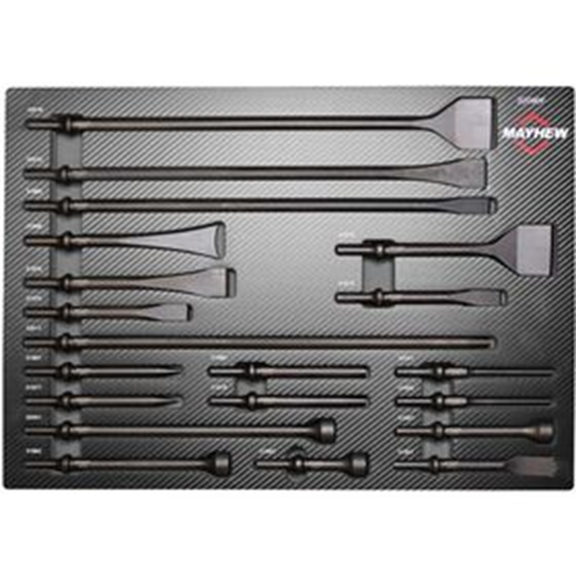 Mayhew 32090F Pneumatic Punch and Chisel Set 20 Piece Made in USA