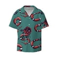 thumbnail image 6 of Kdxio Men's Hawaiian Shirt for Men Short Sleeve Shirt Snake And Rose Summer Casual Holiday Beach Button Down T-Shirts, 6 of 7