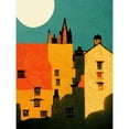 thumbnail image 1 of Paper Cut Dean Village Edinburgh in Vibrant Reds and Yellows Large Wall Art Poster Print Thick Paper 18X24 Inch, 1 of 5