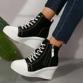 Platform Wedge High Top Fashion Sneakers for Women 2025 Spring Zipper