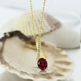 thumbnail image 2 of Gem Stone King 2.04 Ct Red Rhodolite Garnet White Diamond 18K Yellow Gold Plated Silver Pendant, 2 of 3