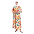 thumbnail image 2 of White - Orange - Multi - Crew neck - Unlined - Modest Dress - Benin, 2 of 5
