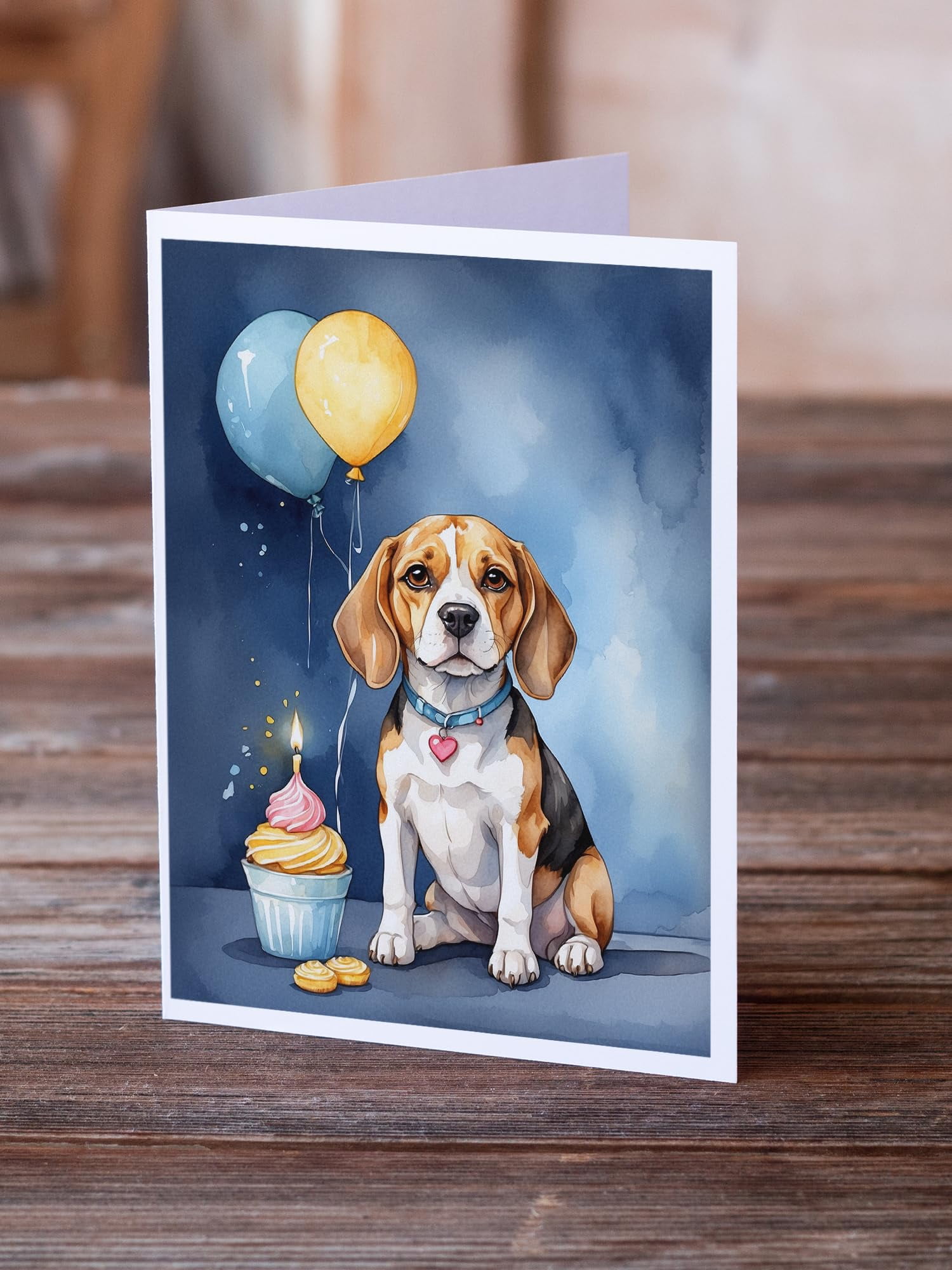 Carolines Treasures DAC7950GCA7P 5 x 7 in. French Bulldog Happy Birthday Greeting Cards - Pack of 8