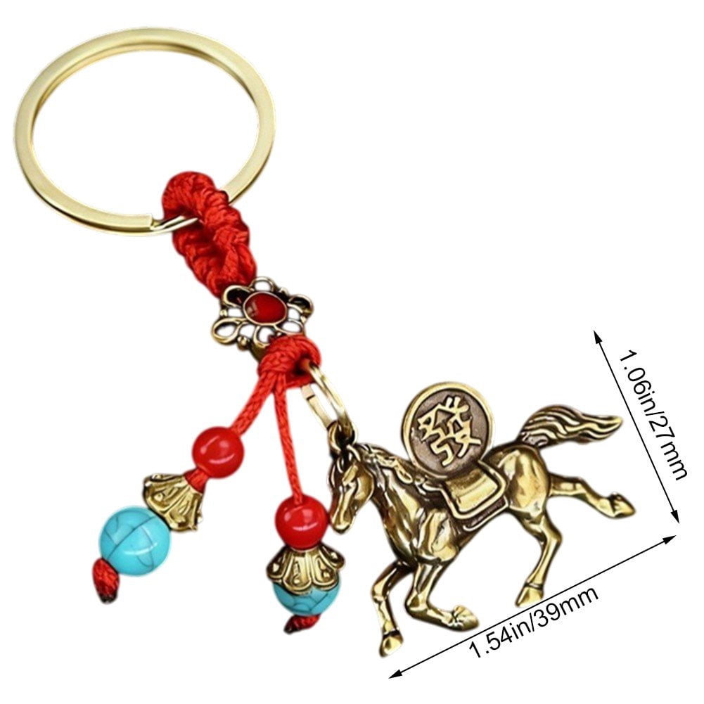 Yvsxxv 2026 Chinese Zodiac Horse Keychain, Lucky Feng Shui Coin