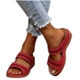 thumbnail image 4 of VerPetridure Womens Wedges Sandals,Summer Fashion Casual Three Straps Hollow Open Toe Thick Bottom Sandals Slippers Comfortable Roman Beach Shoes, 4 of 6