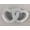 White, variant on Valentine Medium Shiny Ceramic 2 Hearts in One Display