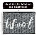 thumbnail image 4 of Woof Dog Food and Water Bowl Mat Carpet Placemat for Pet Dishes Machine Washable 19"x13", 4 of 8