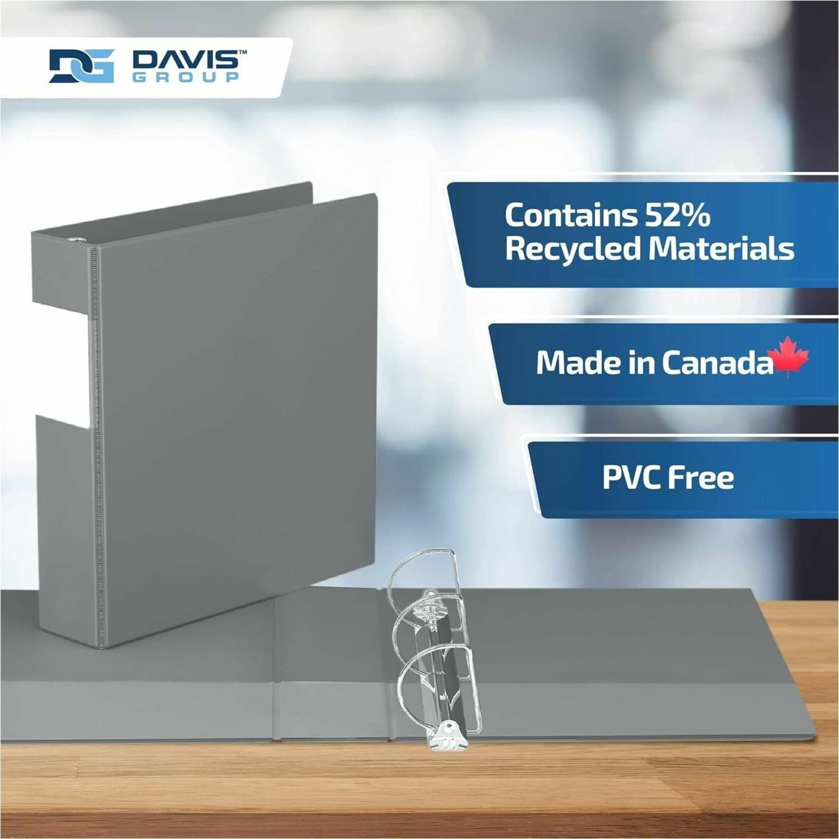 Davis Group Premium Economy, Angle D Ring, Binder, 6 Pack (Grey, 2")