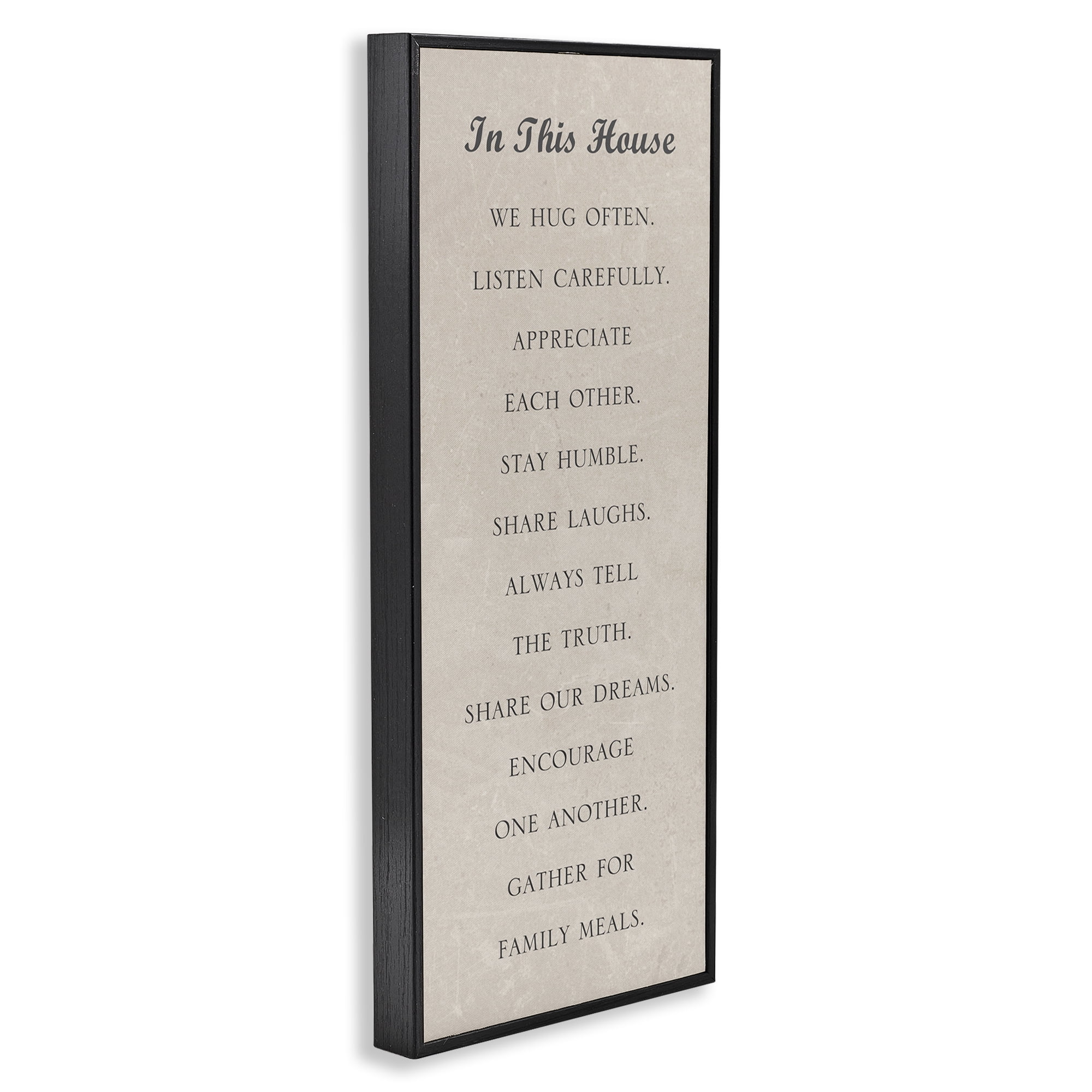 Stupell Industries Family Love Phrases Typography Painting Black Framed Art Print Wall Art, 10 x 24