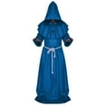 thumbnail image 2 of WREESH Halloween Robe Men's Casual Oversize Solid Color Drawstring Trouser Long Sleeve Turndown Collar Set Blue, 2 of 8