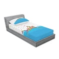 thumbnail image 3 of Ambesonne Colorful Fitted Sheet & Pillow Sham Set, Swimming Pool, Queen, Red Green Blue, 3 of 3